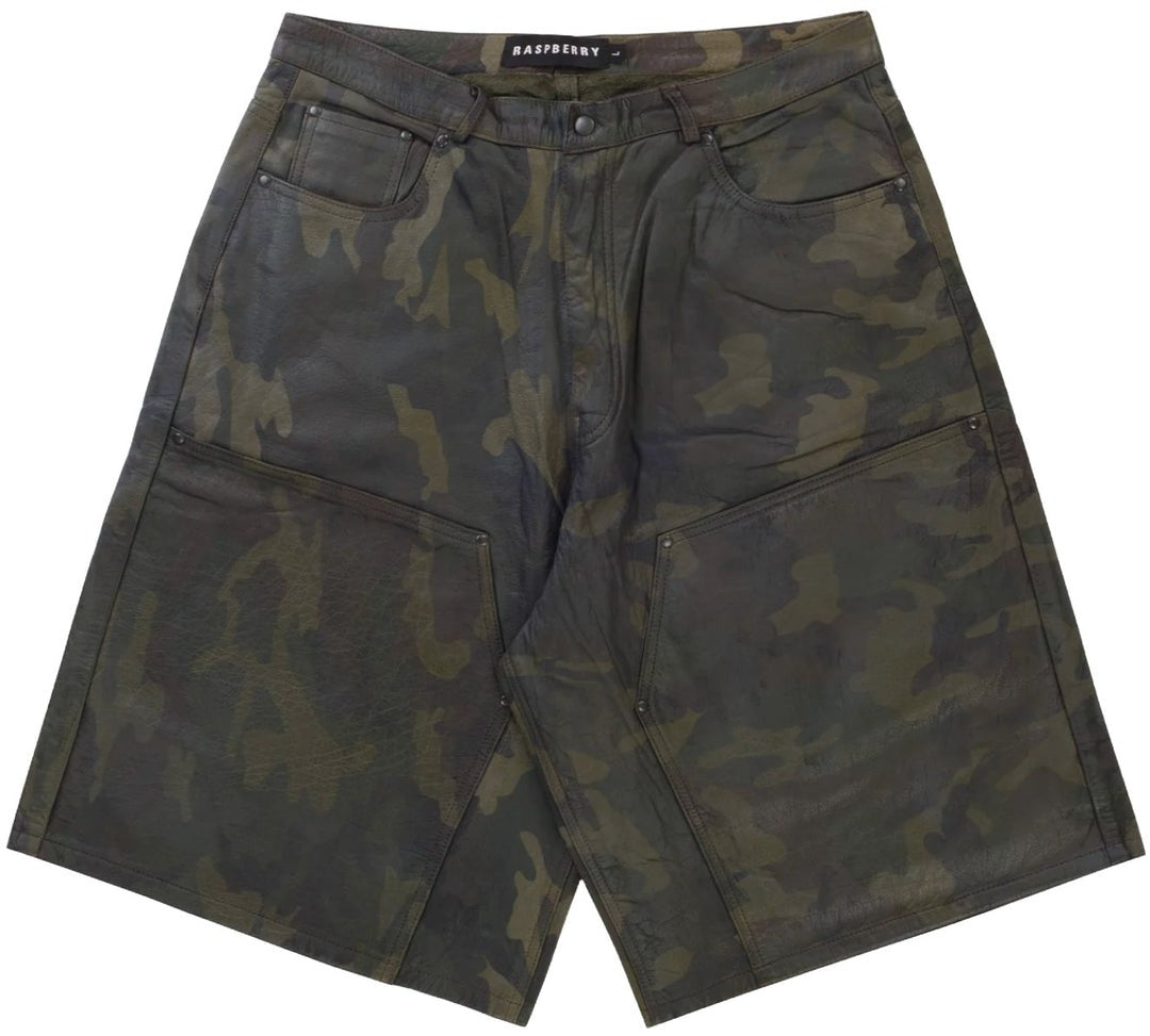 Camo Leather Shorts – Gold + Vintage Gallery Raspberry Hills Edition